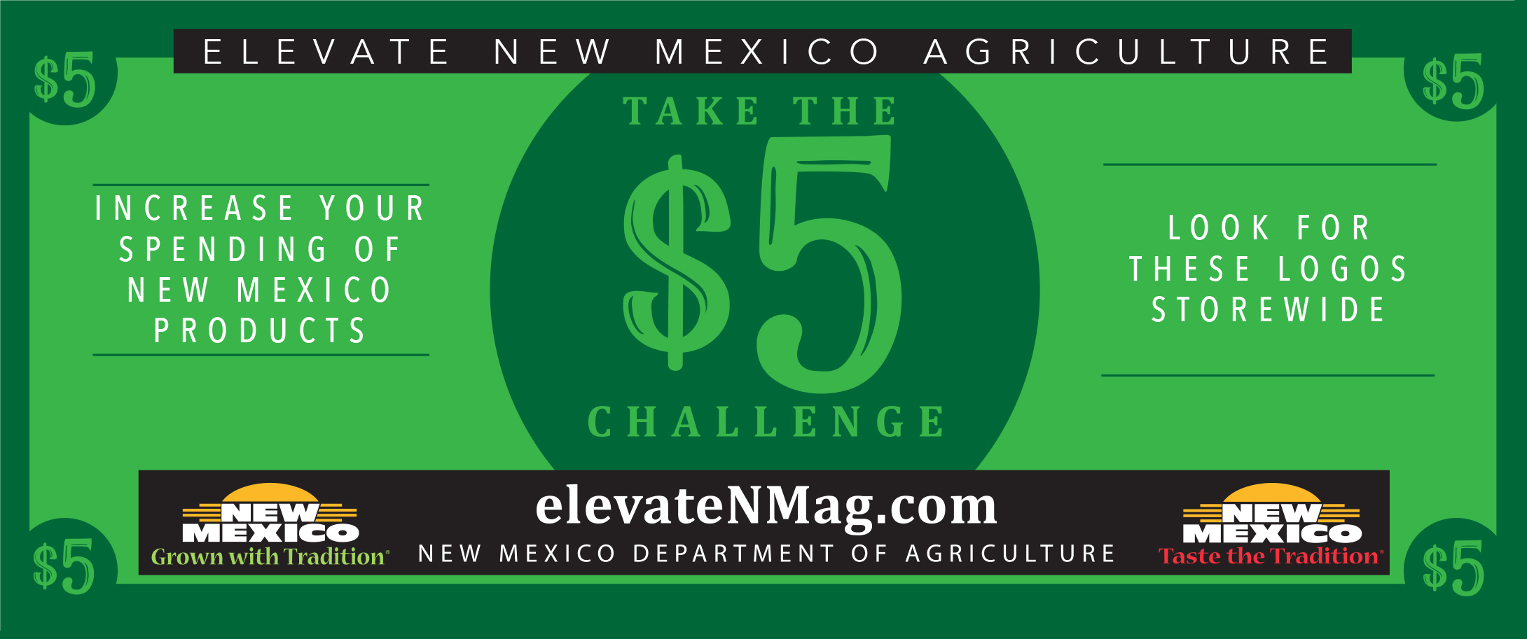 elevate new mexico agriculture, take the five dollar challenge