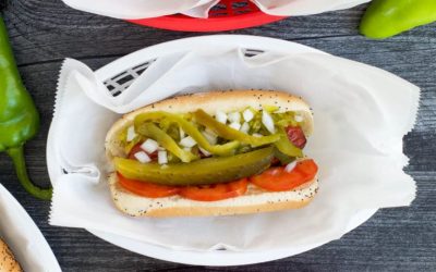 Chicago-Style Hot Dog with New Mexico Green Chile (Air Fryer Recipe)