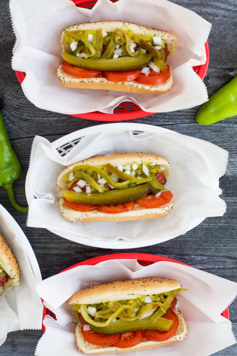 green chile hot dogs chicago style