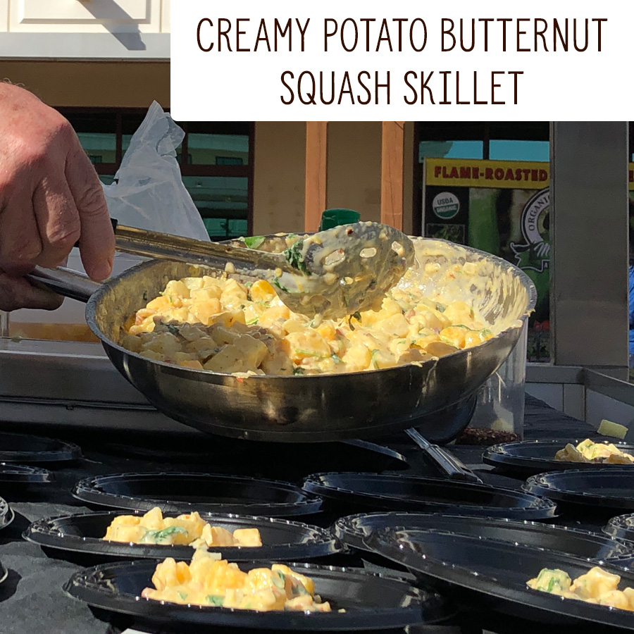 cooking butternut squash on a stove